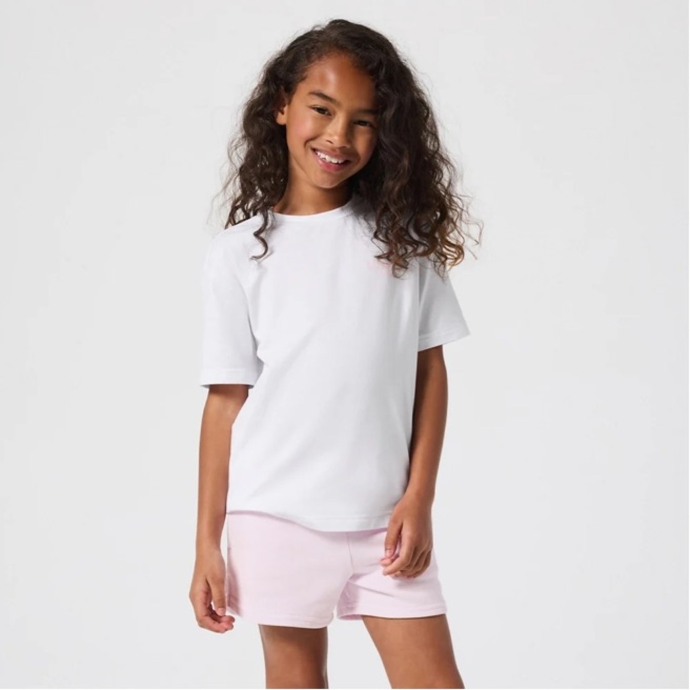 Nwt Fabletics 24-7 Kids Oversized Tee Classic White/Luxe 360 Xs H91